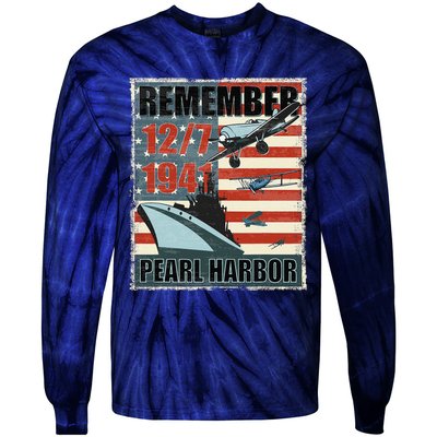 Remember Pearl Harbor Remembrance Day December 7th 1941 Tie-Dye Long Sleeve Shirt