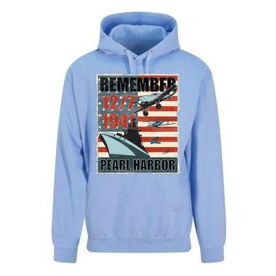 Remember Pearl Harbor Remembrance Day December 7th 1941 Unisex Surf Hoodie