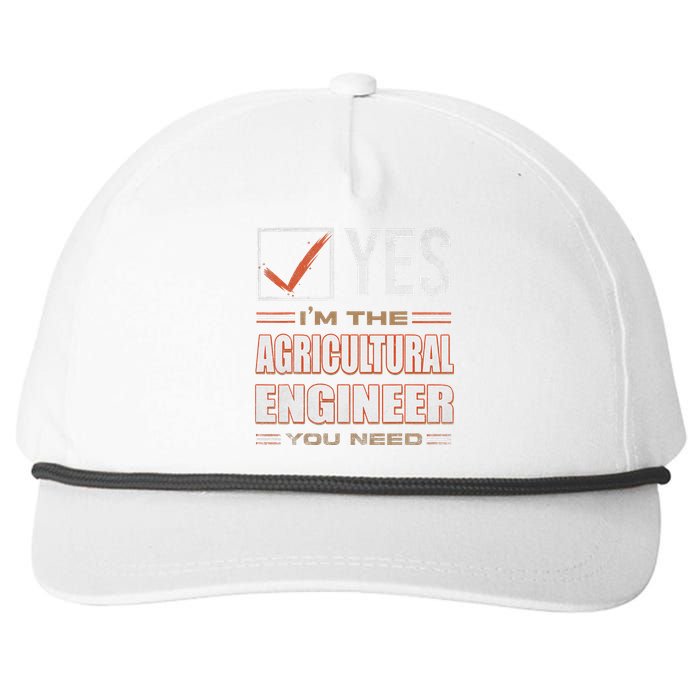 Retro Profession IM The Agricultural Engineer Snapback Five-Panel Rope Hat