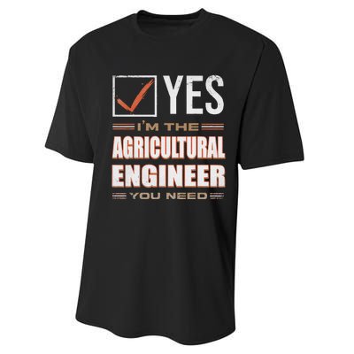 Retro Profession IM The Agricultural Engineer Performance Sprint T-Shirt