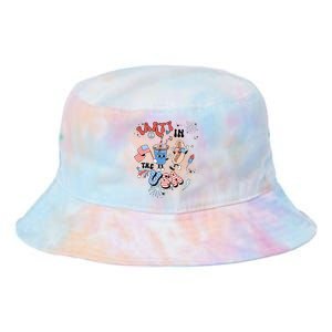 Retro Party In The USA Flag Groovy 4th Of July Patriotic Tie Dye Newport Bucket Hat