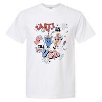 Retro Party In The USA Flag Groovy 4th Of July Patriotic Garment-Dyed Heavyweight T-Shirt