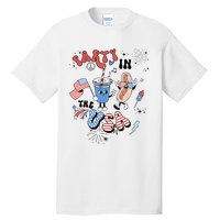 Retro Party In The USA Flag Groovy 4th Of July Patriotic Tall T-Shirt