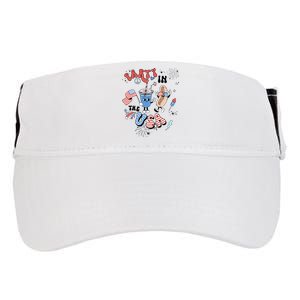 Retro Party In The USA Flag Groovy 4th Of July Patriotic Adult Drive Performance Visor