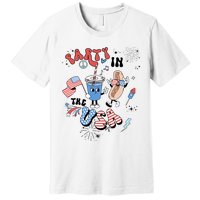 Retro Party In The USA Flag Groovy 4th Of July Patriotic Premium T-Shirt