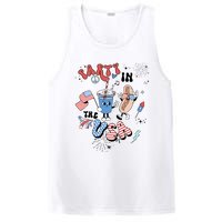 Retro Party In The USA Flag Groovy 4th Of July Patriotic PosiCharge Competitor Tank