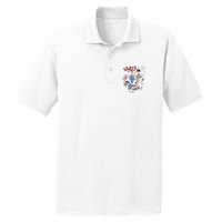 Retro Party In The USA Flag Groovy 4th Of July Patriotic PosiCharge RacerMesh Polo