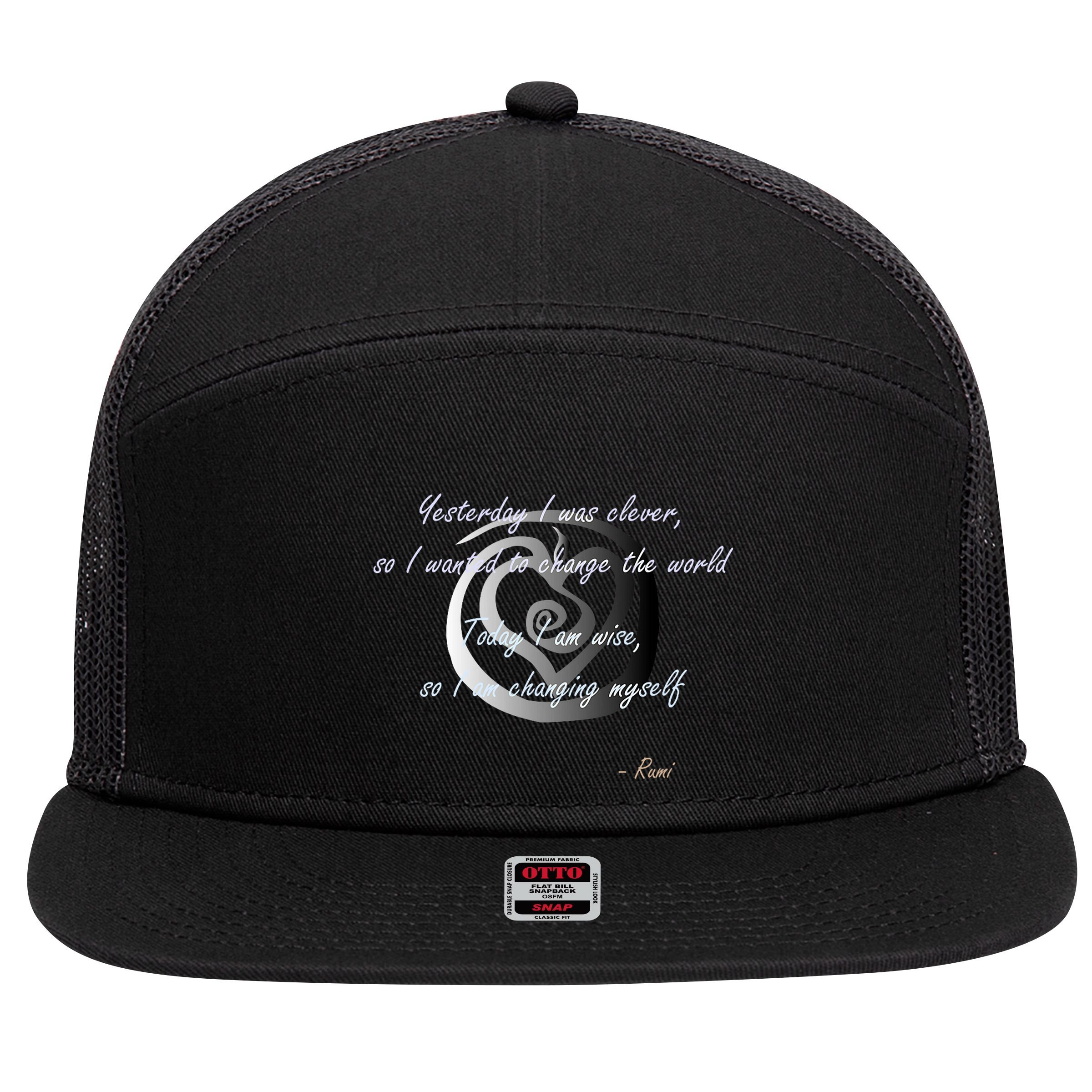 Rumi Poet Inspiring Quote Full Of Wisdom And Mysticism 7 Panel Mesh Trucker Snapback Hat