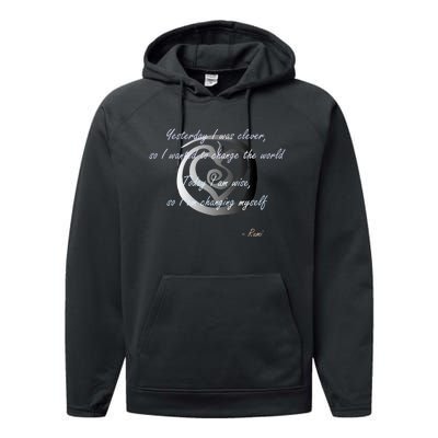 Rumi Poet Inspiring Quote Full Of Wisdom And Mysticism Performance Fleece Hoodie