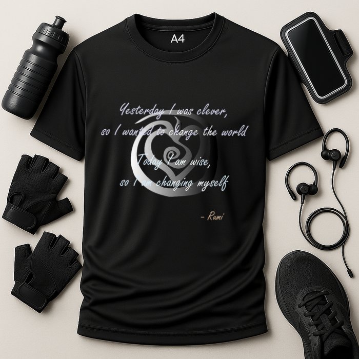 Rumi Poet Inspiring Quote Full Of Wisdom And Mysticism Cooling Performance Crew T-Shirt