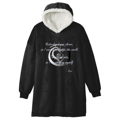 Rumi Poet Inspiring Quote Full Of Wisdom And Mysticism Hooded Wearable Blanket
