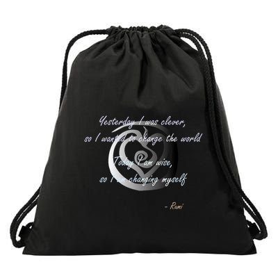 Rumi Poet Inspiring Quote Full Of Wisdom And Mysticism Drawstring Bag