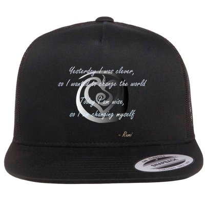 Rumi Poet Inspiring Quote Full Of Wisdom And Mysticism Flatbill Hat