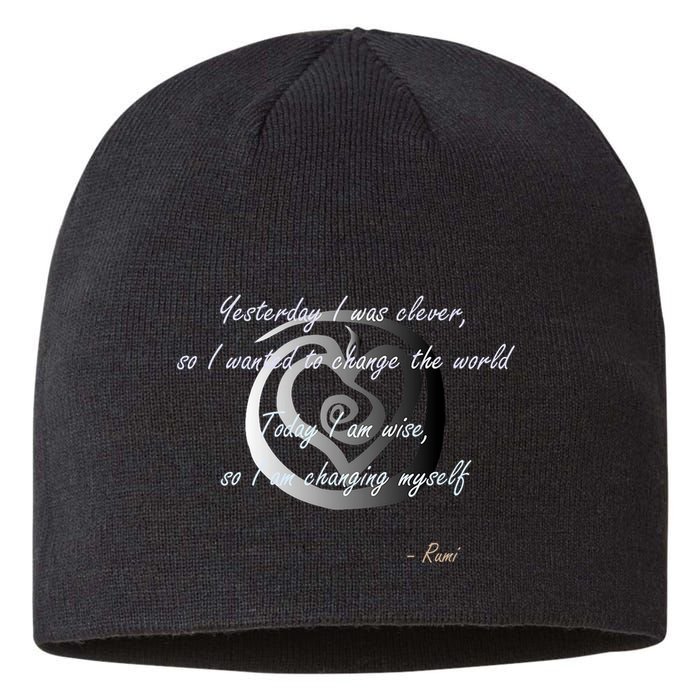 Rumi Poet Inspiring Quote Full Of Wisdom And Mysticism Sustainable Beanie