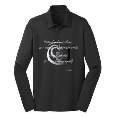 Rumi Poet Inspiring Quote Full Of Wisdom And Mysticism Silk Touch Performance Long Sleeve Polo