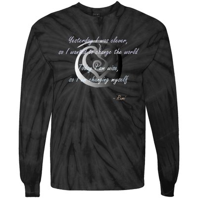 Rumi Poet Inspiring Quote Full Of Wisdom And Mysticism Tie-Dye Long Sleeve Shirt