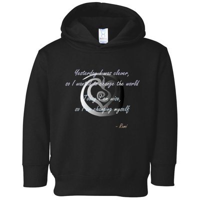 Rumi Poet Inspiring Quote Full Of Wisdom And Mysticism Toddler Hoodie