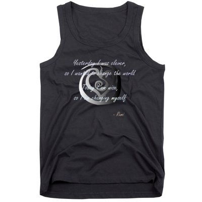 Rumi Poet Inspiring Quote Full Of Wisdom And Mysticism Tank Top