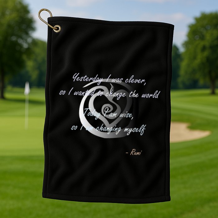 Rumi Poet Inspiring Quote Full Of Wisdom And Mysticism Golf Towel