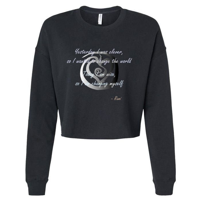 Rumi Poet Inspiring Quote Full Of Wisdom And Mysticism Cropped Pullover Crew