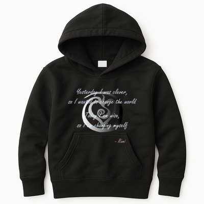Rumi Poet Inspiring Quote Full Of Wisdom And Mysticism Kids Hoodie
