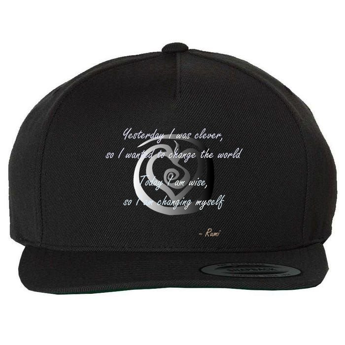 Rumi Poet Inspiring Quote Full Of Wisdom And Mysticism Wool Snapback Cap