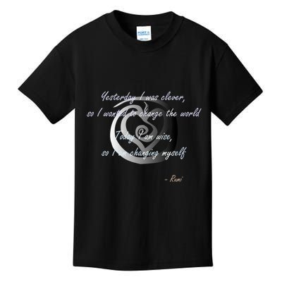 Rumi Poet Inspiring Quote Full Of Wisdom And Mysticism Kids T-Shirt