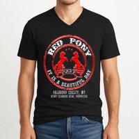 Red Pony It Is A Beautiful Day V-Neck T-Shirt