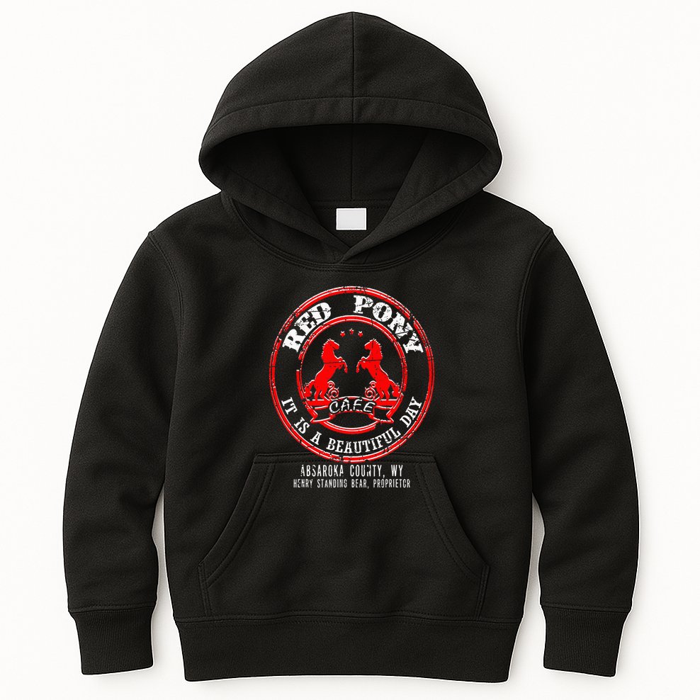 Red Pony It Is A Beautiful Day Kids Hoodie