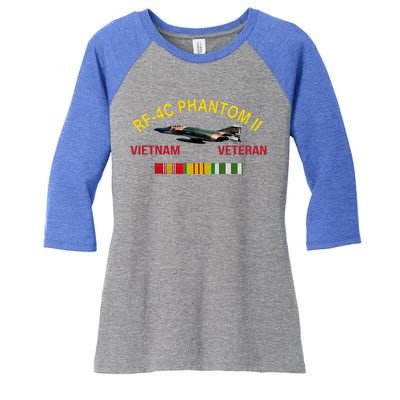 Rf4c Phantom Ii Vietnam Veteran Women's Tri-Blend 3/4-Sleeve Raglan Shirt