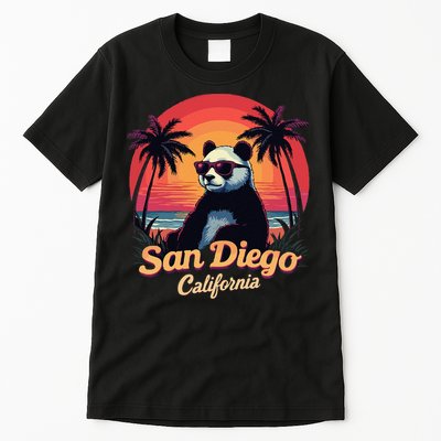 Retro Panda In Sunglasses San Diego California Zoo Vintage Tall T-Shirt