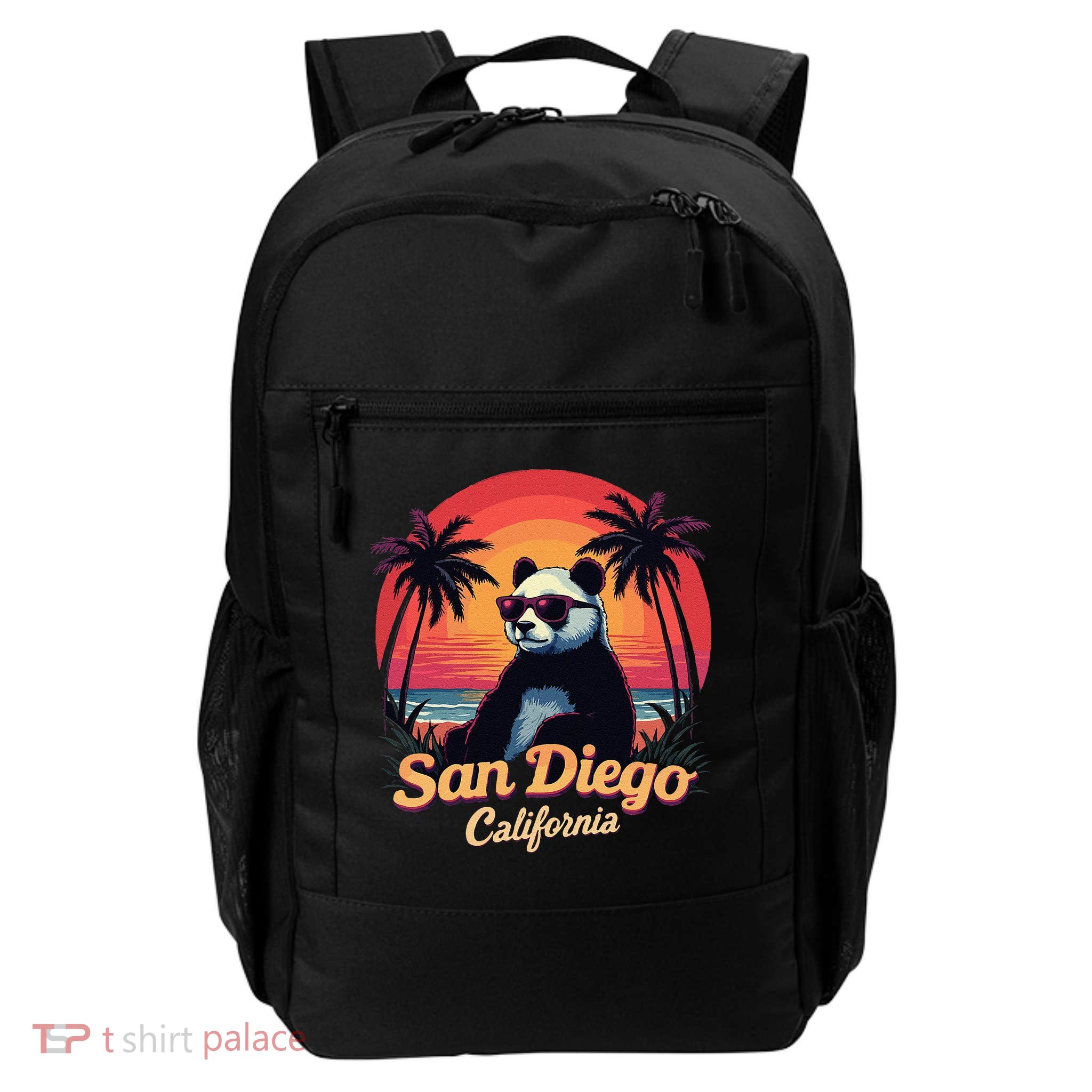 Retro Panda In Sunglasses San Diego California Zoo Vintage Backpack