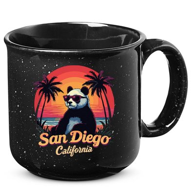 Retro Panda In Sunglasses San Diego California Zoo Vintage 15oz Campfire Ceramic Mug