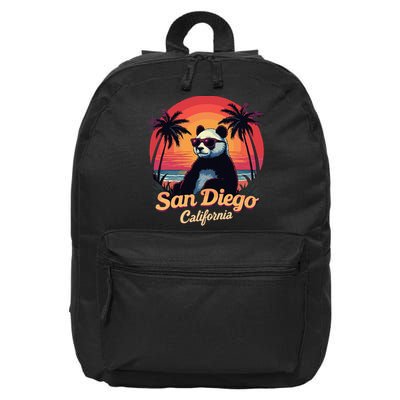 Retro Panda In Sunglasses San Diego California Zoo Vintage 16 in Basic Backpack