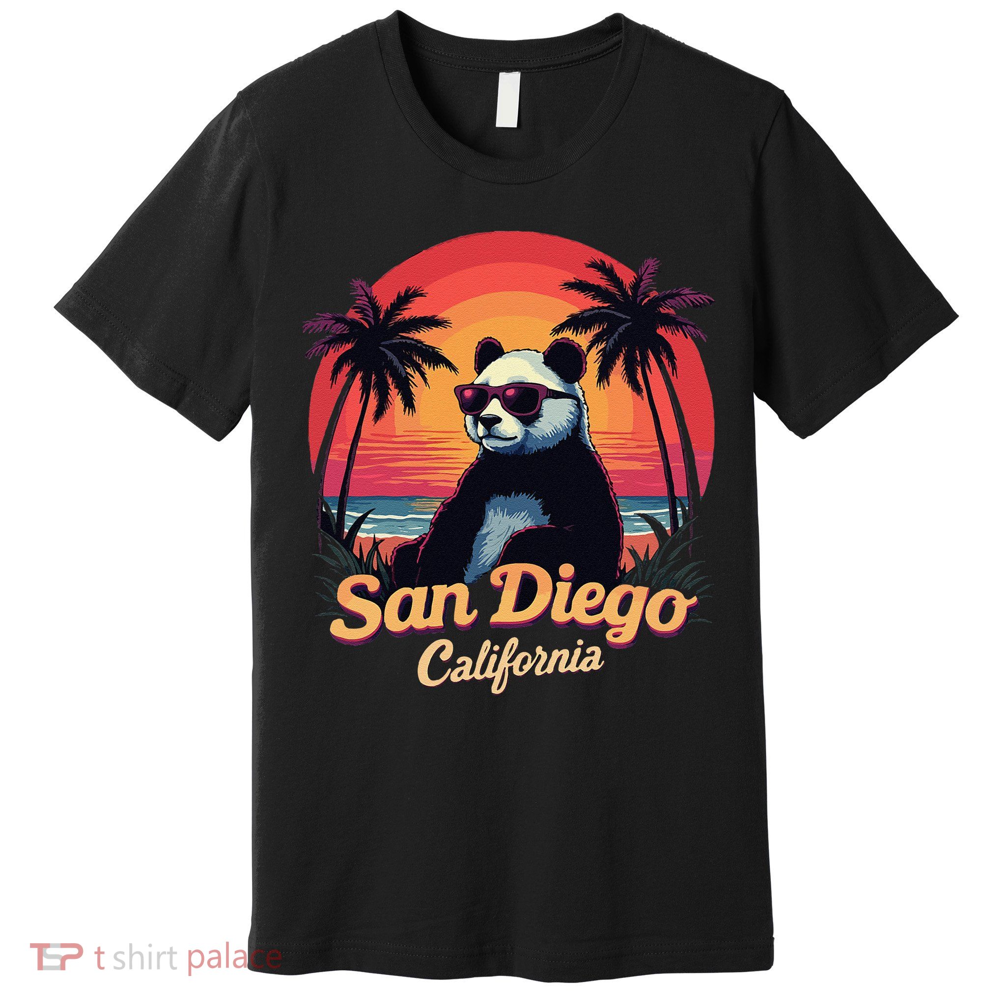 Retro Panda In Sunglasses San Diego California Zoo Vintage Premium T-Shirt