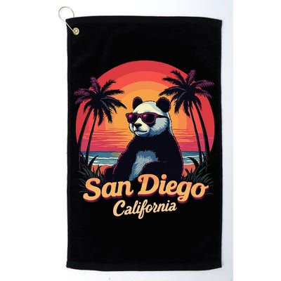 Retro Panda In Sunglasses San Diego California Zoo Vintage Golf Towel