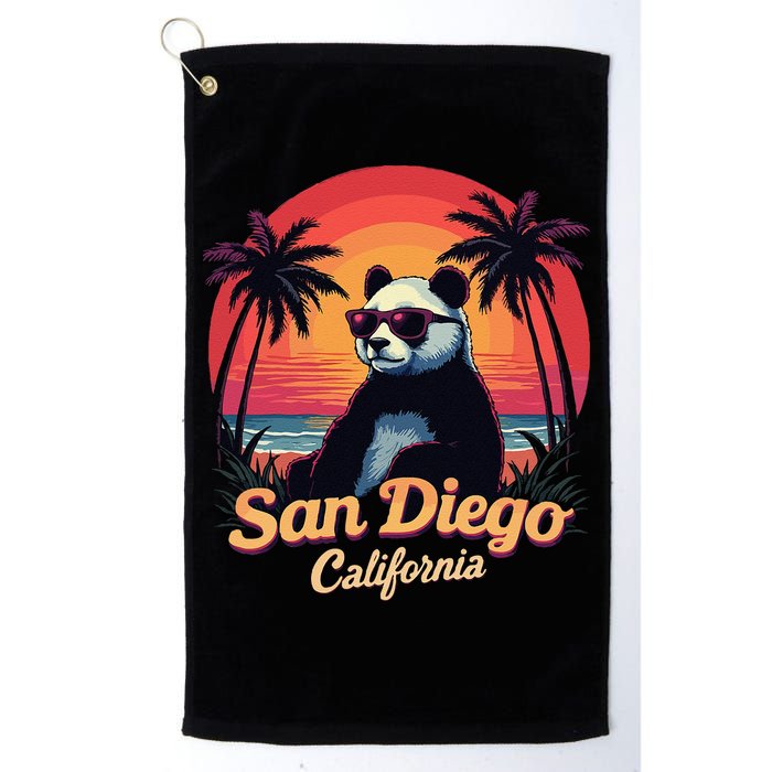 Retro Panda In Sunglasses San Diego California Zoo Vintage Golf Towel