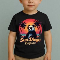 Retro Panda In Sunglasses San Diego California Zoo Vintage Toddler T-Shirt