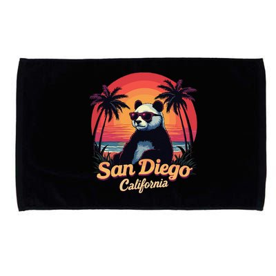 Retro Panda In Sunglasses San Diego California Zoo Vintage Microfiber Hand Towel