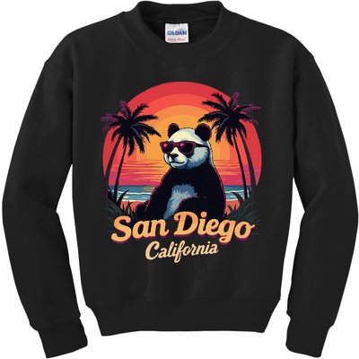 Retro Panda In Sunglasses San Diego California Zoo Vintage Kids Sweatshirt