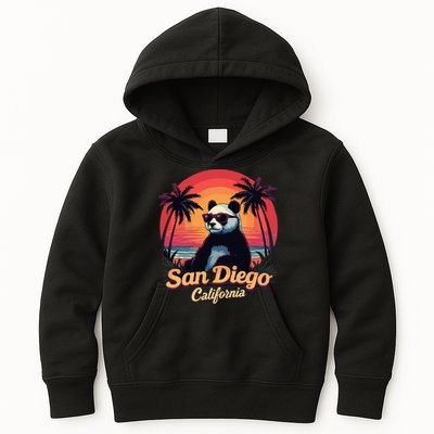 Retro Panda In Sunglasses San Diego California Zoo Vintage Kids Hoodie