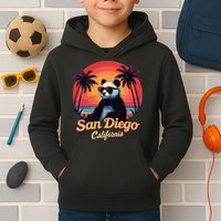 Retro Panda In Sunglasses San Diego California Zoo Vintage Kids Hoodie