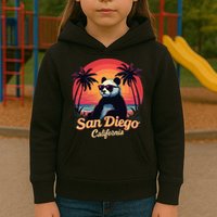 Retro Panda In Sunglasses San Diego California Zoo Vintage Kids Hoodie