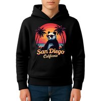 Retro Panda In Sunglasses San Diego California Zoo Vintage Kids Hoodie
