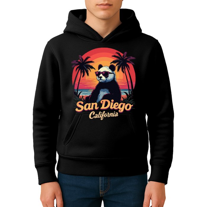 Retro Panda In Sunglasses San Diego California Zoo Vintage Kids Hoodie