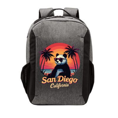 Retro Panda In Sunglasses San Diego California Zoo Vintage Vector Backpack