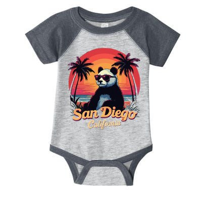 Retro Panda In Sunglasses San Diego California Zoo Vintage Infant Baby Jersey Bodysuit