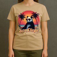 Retro Panda In Sunglasses San Diego California Zoo Vintage T-Shirt