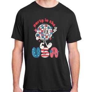 Retro Party In The USA 4th Of July Patriotic Disco Ball Adult ChromaSoft Performance T-Shirt