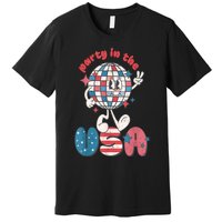 Retro Party In The USA 4th Of July Patriotic Disco Ball Premium T-Shirt